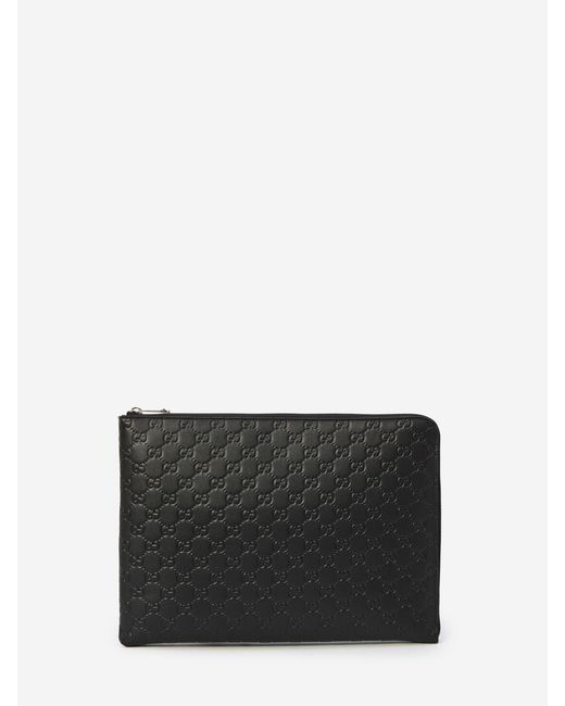 Gucci Gray Gg Emblem Pouch for men