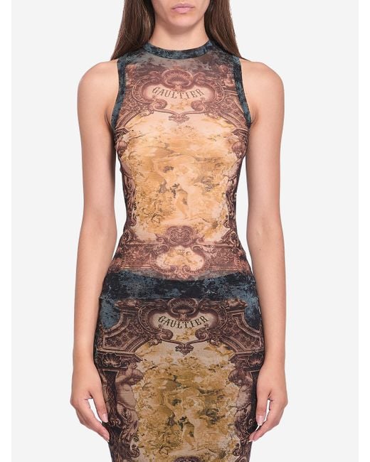 Mdaillon Tank Top di Jean Paul Gaultier in Black