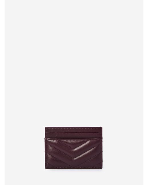 Portacarte Cassandre di Saint Laurent in Purple
