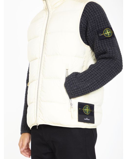 Stone Island Zip-up Padded Gilet in Natural for Men | Lyst