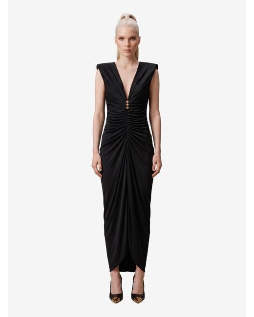 Versace Black Viscose Jersey Evening Dress