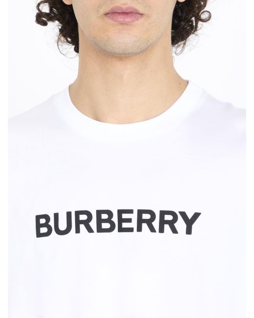 Tshirt Con Logo di Burberry in White da Uomo
