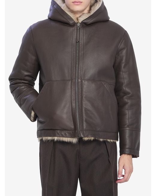 Yves Salomon Brown Lamb Fur Jacket for men