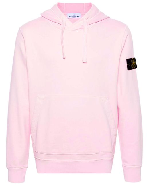 Stone Island Pink Cotton Hoodie for men