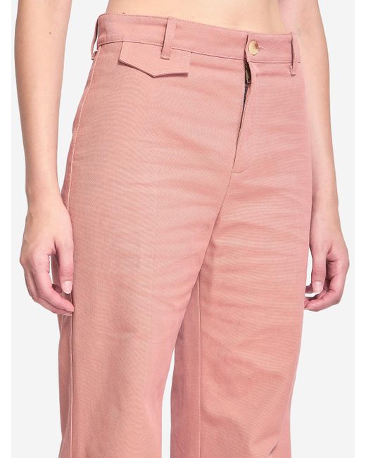 Pantaloni Flared A Vita Alta di Chloé in Pink