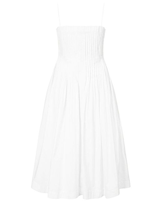 Staud White Midi Bella Dress