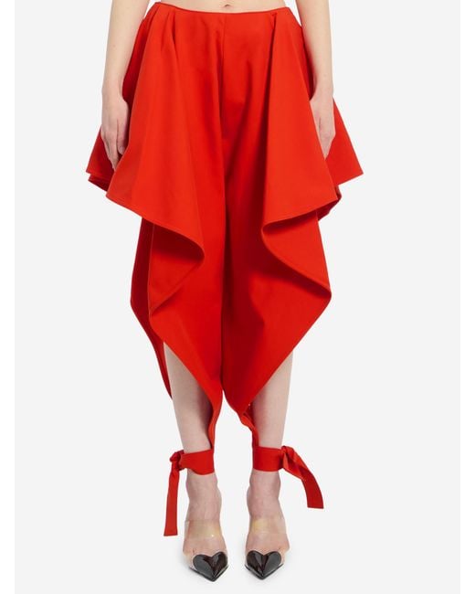 Alaïa Red Cotton Panel Pants