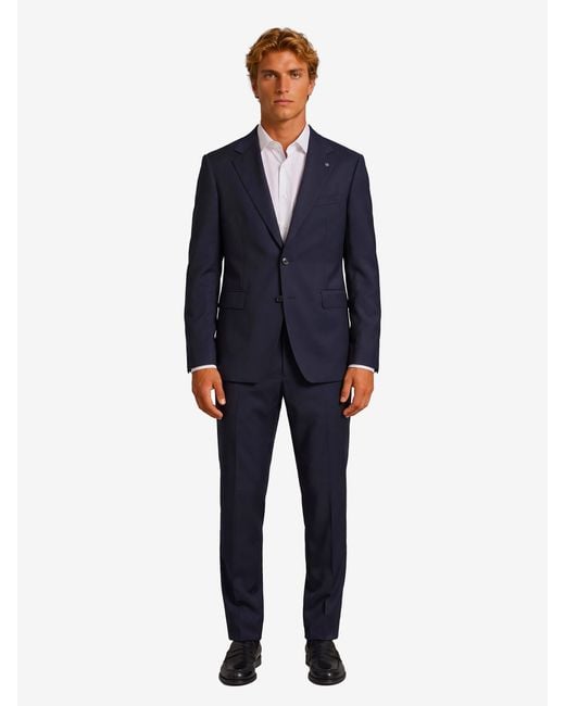 Tagliatore Blue Biue Napoli Singlebreasted Virgin Wool Suit for men