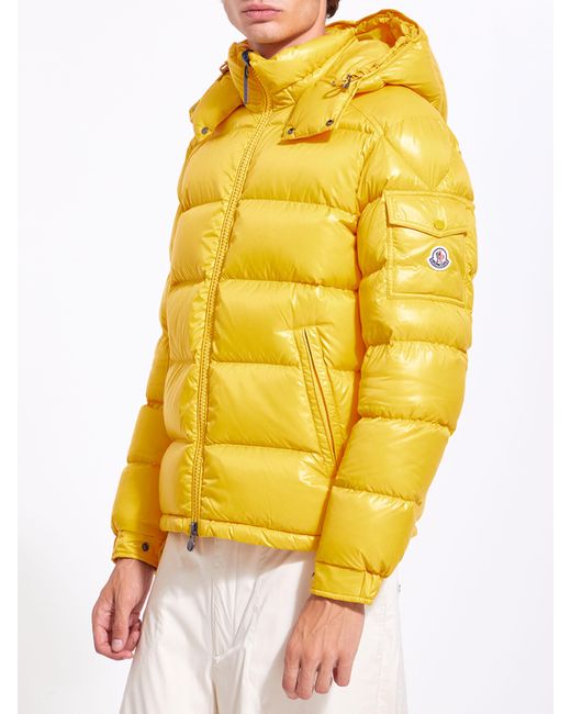 Moncler Maya Short Down Jacket in Yellow for Men | Lyst