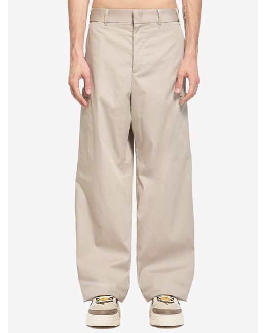 Fendi Natural Straight Cargo Trousers for men