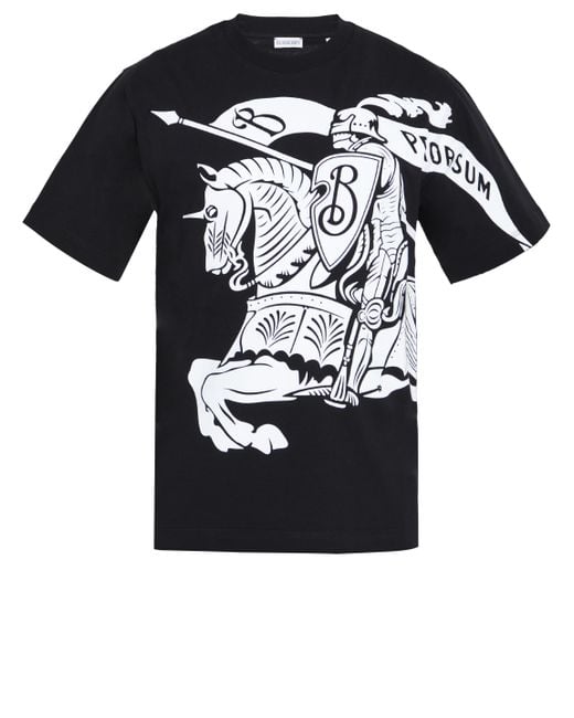Burberry Black Cotton T-Shirt for men