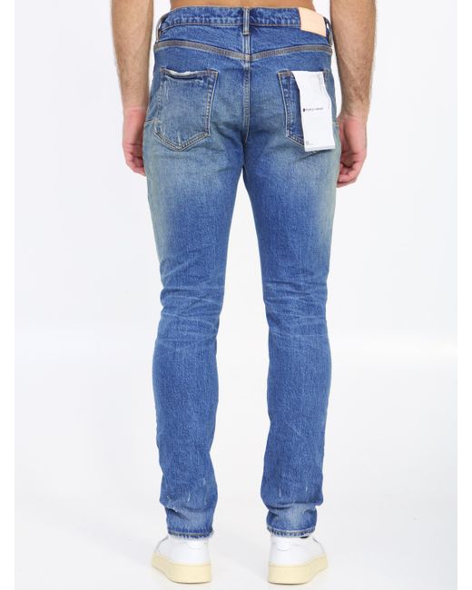 Purple Brand Blue Distressed Jeans for men