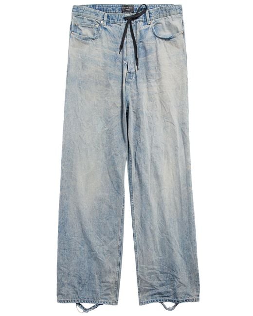Balenciaga Blue Mid-Rise Wide-Leg Jeans