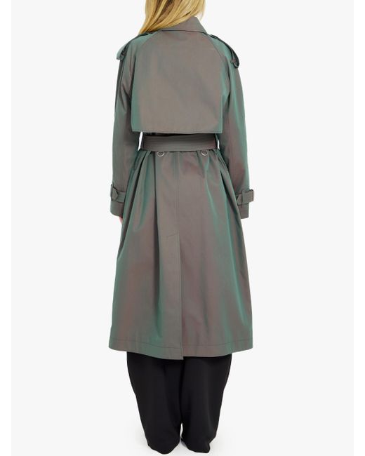 Burberry Green Long Cotton Trench Coat