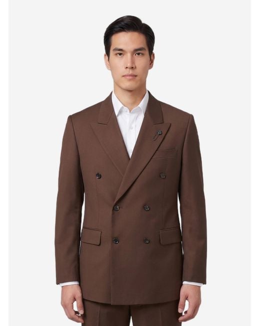 Lardini Brown Feeling Doublebreasted Jacket for men
