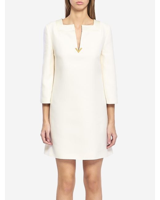 Valentino Garavani White Crepe Couture Dress