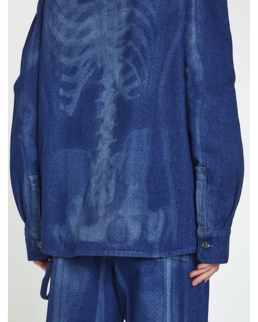 Camicia body scan di Off-White c/o Virgil Abloh in Blue da Uomo