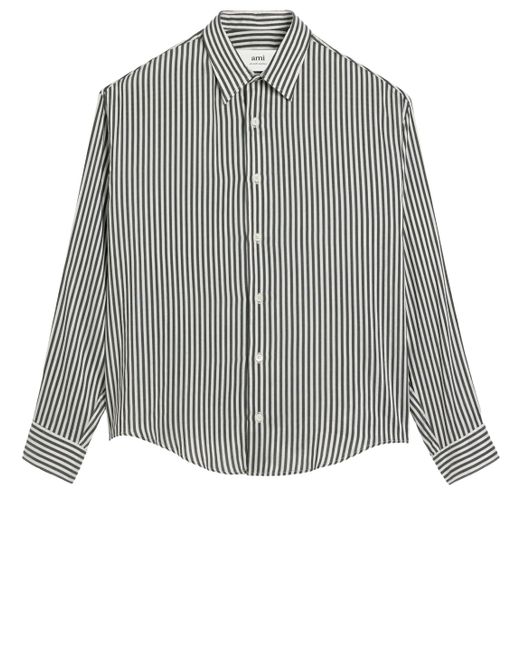 AMI Gray Striped Shirt for men
