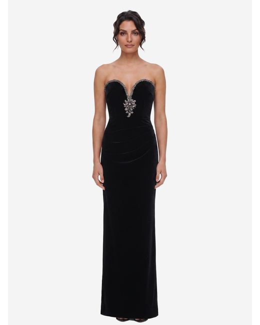 Self-Portrait Black Maxi Velvet Dress
