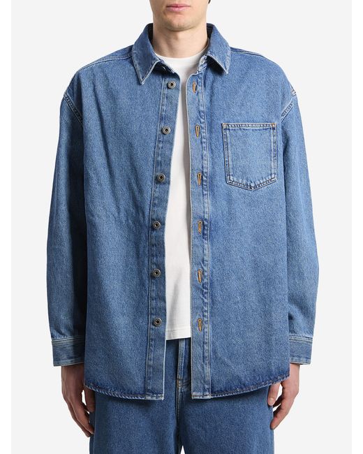 Loewe Blue Anagram Denim Overshirt for men