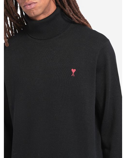 Maglia Collo Alto Ami De Coeur di AMI in Black da Uomo