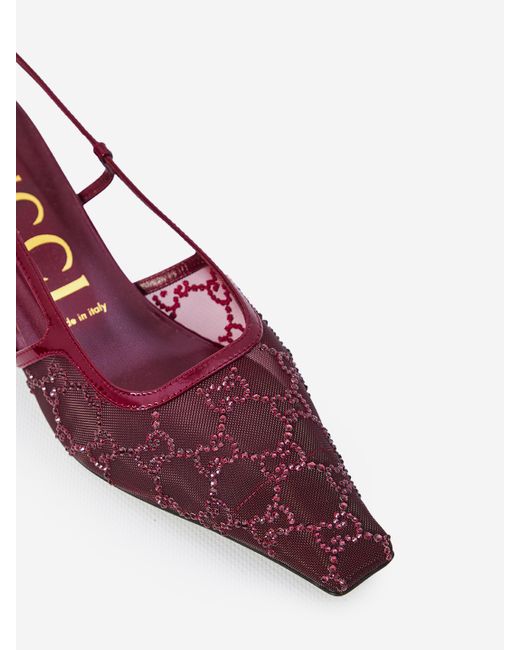 Dcollet Slingback Con Cristalli Gg di Gucci in Pink