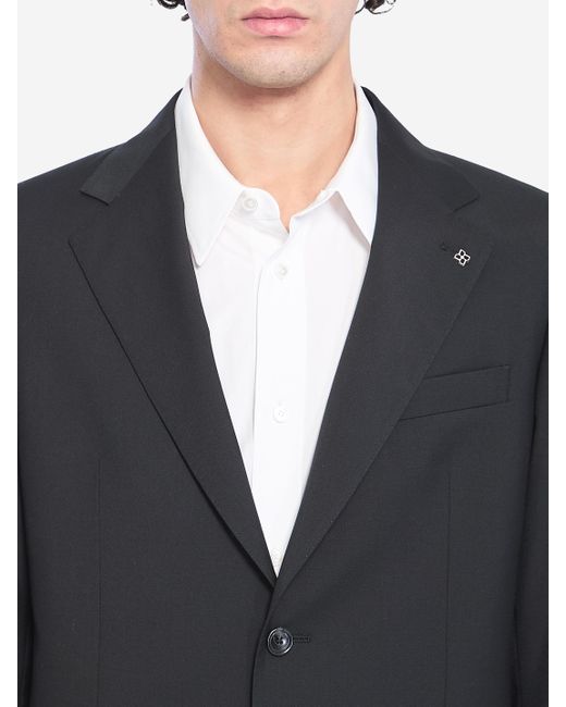 Tagliatore Black Virgin Wool Twopiece Suit for men