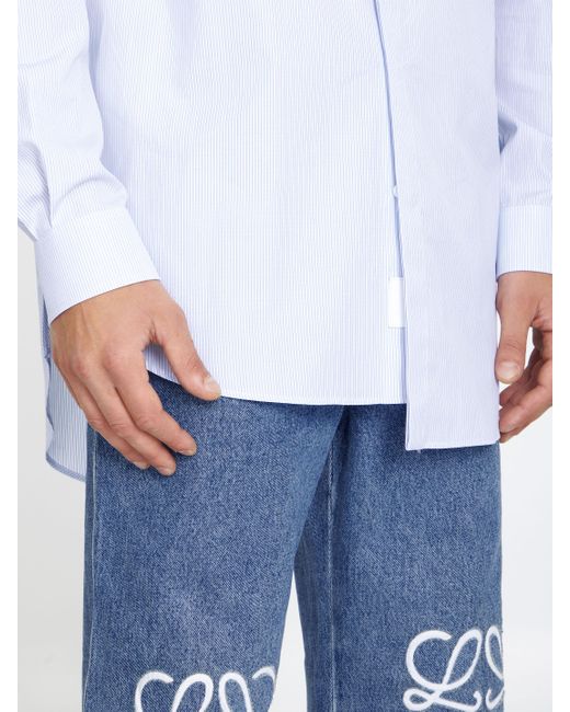 Camicia asimmetrica in cotone di Loewe in White da Uomo