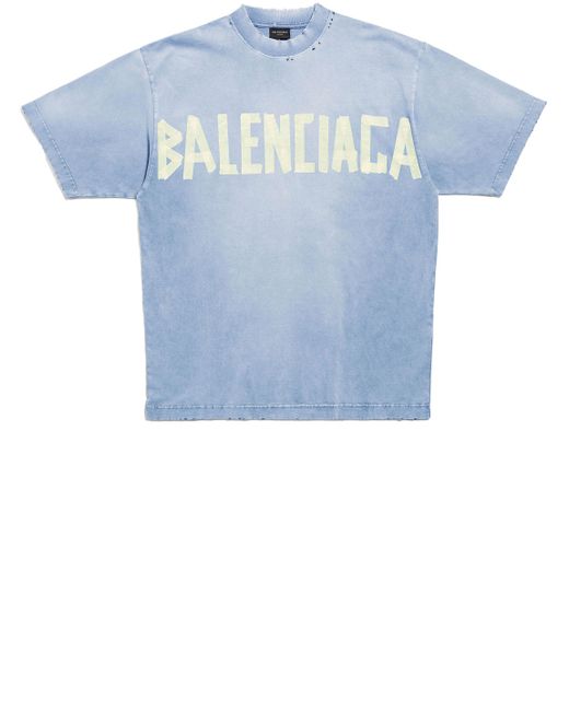 Balenciaga Blue Tape Type Tshirt for men