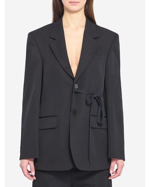 Balenciaga Black Tailored Wrap Jacket