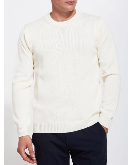 Maglione in lana merino di Roberto Collina in White da Uomo