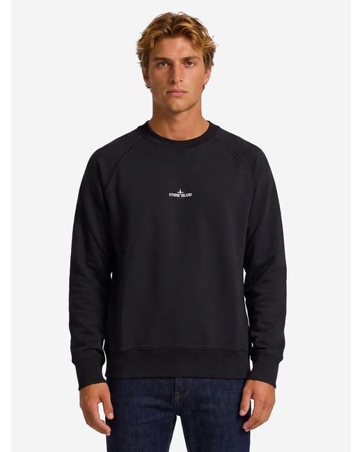 Stone Island Blue Desert Print Crewneck Sweatshirt for men