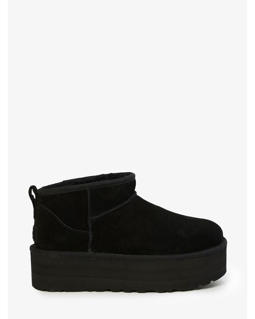 Ugg Black Classic Ultra Mini Platform Suede Classic Boots
