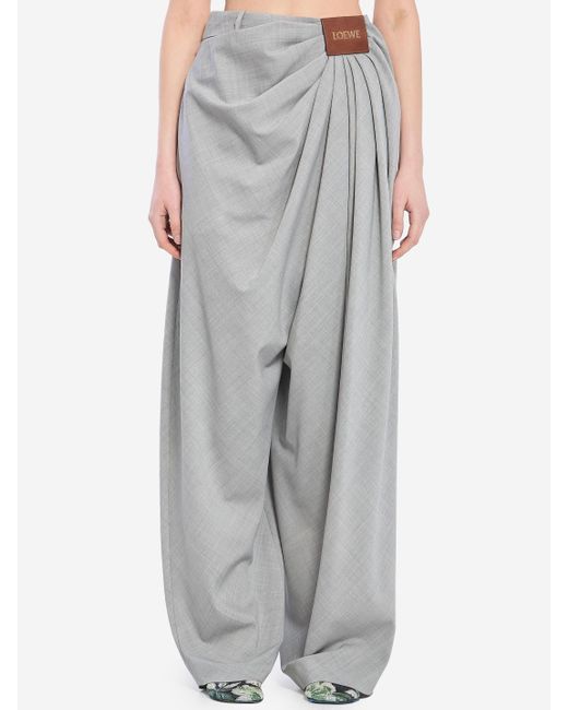 Loewe Gray Draped Trousers