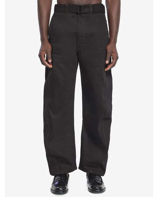 Lemaire Black Twisted Belted Pants for men