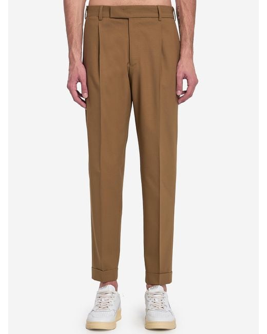 PT Torino Natural Khaki Trousers for men