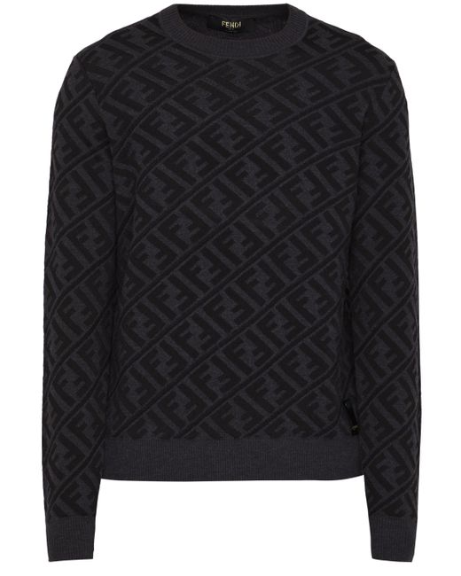 Fendi Black Wool Sweater for men