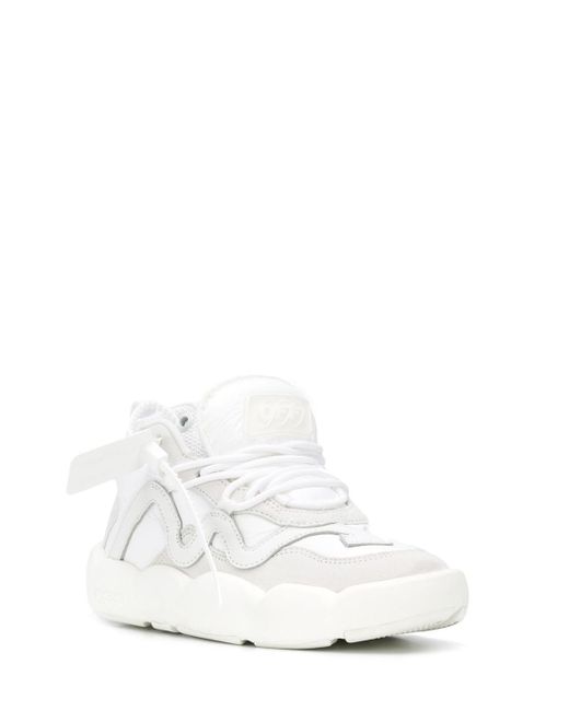 Off-White c/o Virgil Abloh Chlorine Suede-detail Textile Trainers in White  | Lyst Australia