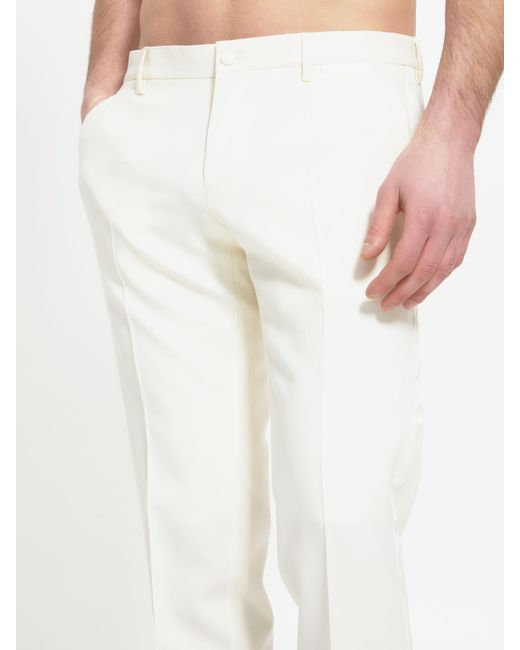 Pantaloni Tuxedo di Dolce & Gabbana in White da Uomo