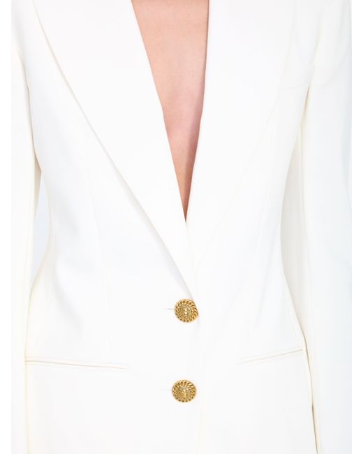 Balmain White Single-Breasted 2-Button Blazer