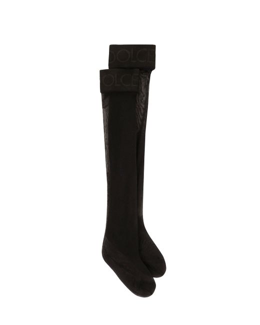 Dolce & Gabbana Black Holdup Stockings With Branded Elastic