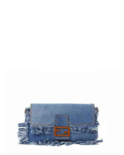 Fendi Blue Baguette Regular Bag for men