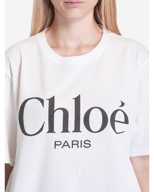 Chloé White Oversized Logo Tshirt