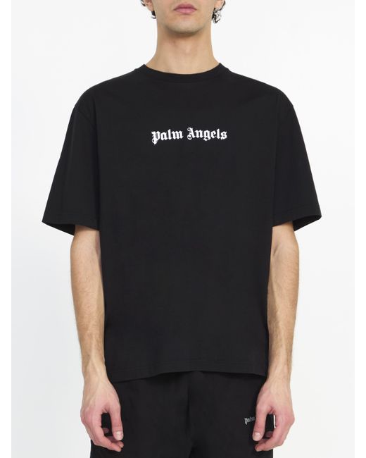 Palm Angels Black Logo Tshirt for men