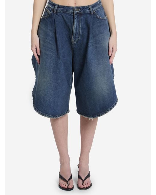Balenciaga Blue Dark Ocean Tulip Shorts