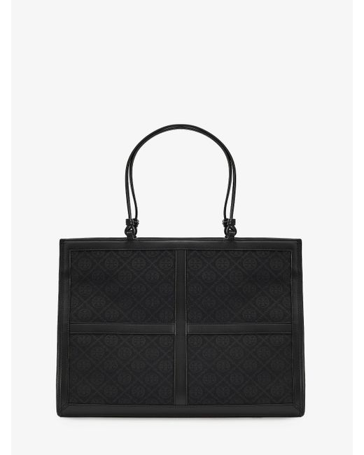 Tory Burch Ella T Monogram Quadrant Tote Bag in Black Lyst