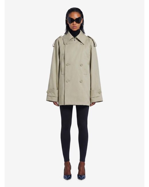 Balenciaga Natural Light Doublebreasted Trench Coat