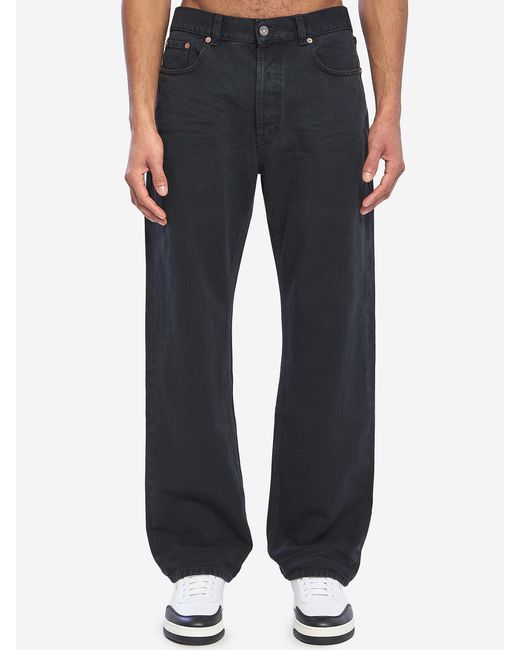 Saint Laurent Black Loose Straight Denim Pants for men