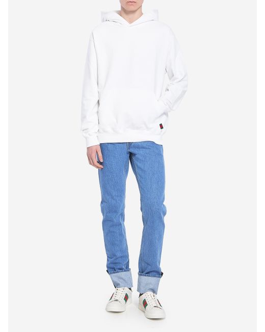 Felpa Web di Gucci in White da Uomo