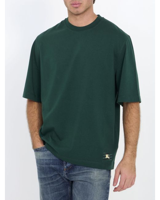 Burberry Green Cotton Tshirt for men